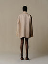 INTO THE EAST 25 Autumn/Winter Tussah Silk Patch Cardigan Jacket ITE-E1DGSS003SD22JK-SHA Sand